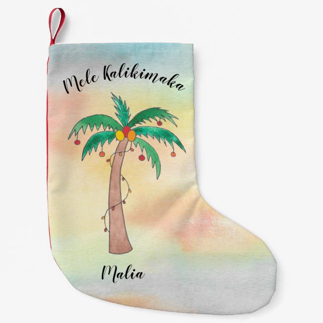 Mele Kalikimaka Personalized Kleiner Weihnachtsstrumpf (Vorderseite)