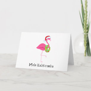 Mele Kalikimaka Pink Flamingo Weihnachtskarte Feiertagskarte