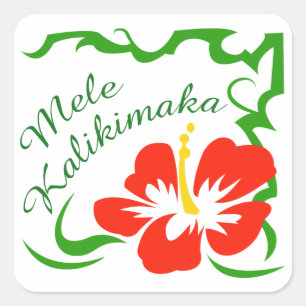 Mele Kalikimaka Quadratischer Aufkleber