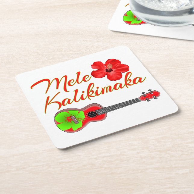 Mele Kalikimaka Rechteckiger Pappuntersetzer (angewinkelt)