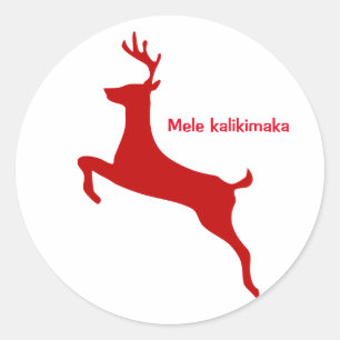 Mele Kalikimaka Reindeer Weihnachten Runder Aufkleber