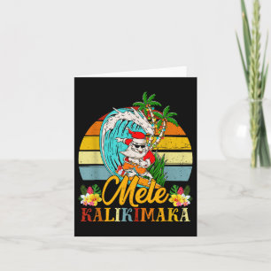 Mele-kalikimaka Retro Christmas Santa Shaka Hawaii Karte
