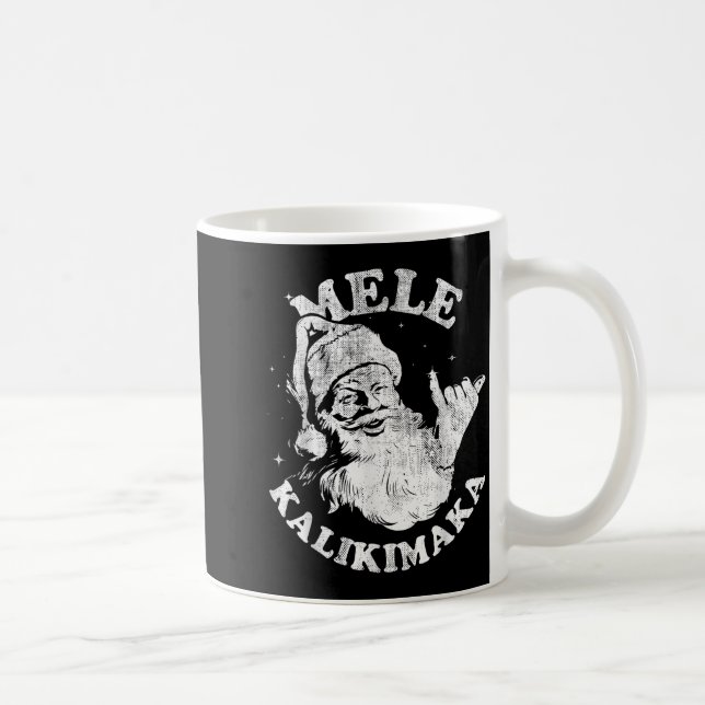 Mele Kalikimaka Retro Hawaii Santa Aloha Christmas Kaffeetasse (Rechts)