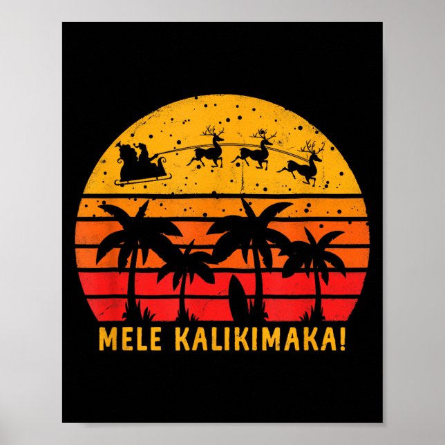 Mele Kalikimaka Retro Hawaiian Christmas Family Va Poster (Vorne)