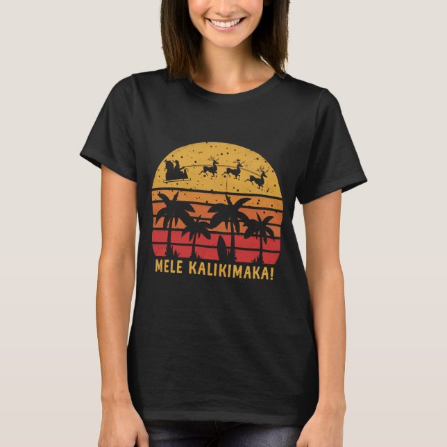 Mele Kalikimaka Retro Hawaiian Christmas Family Va T-Shirt (Vorderseite)