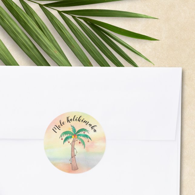 Mele Kalikimaka Runder Aufkleber (Von Creator hochgeladen)