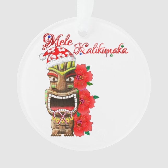 Mele Kalikimaka Sankt Tiki Ornament (Vorderseite)