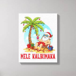 Mele Kalikimaka Santa Christmas Leinwanddruck