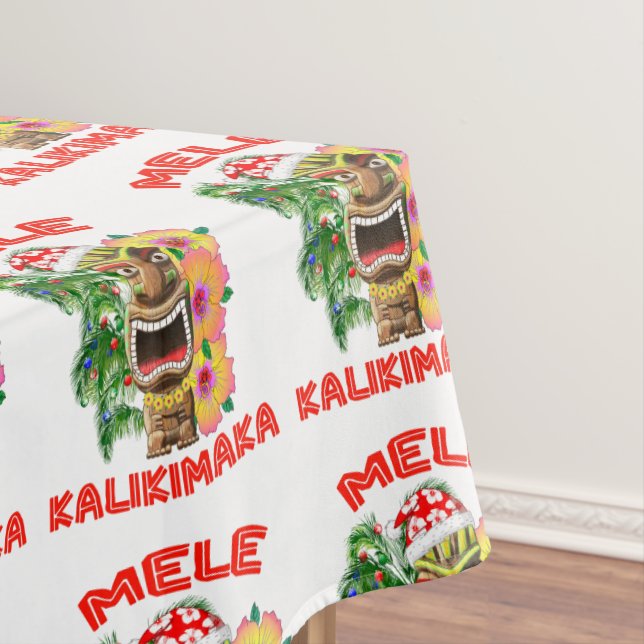 Mele Kalikimaka Santa Claus Tiki Tischdecke (Beispiel)