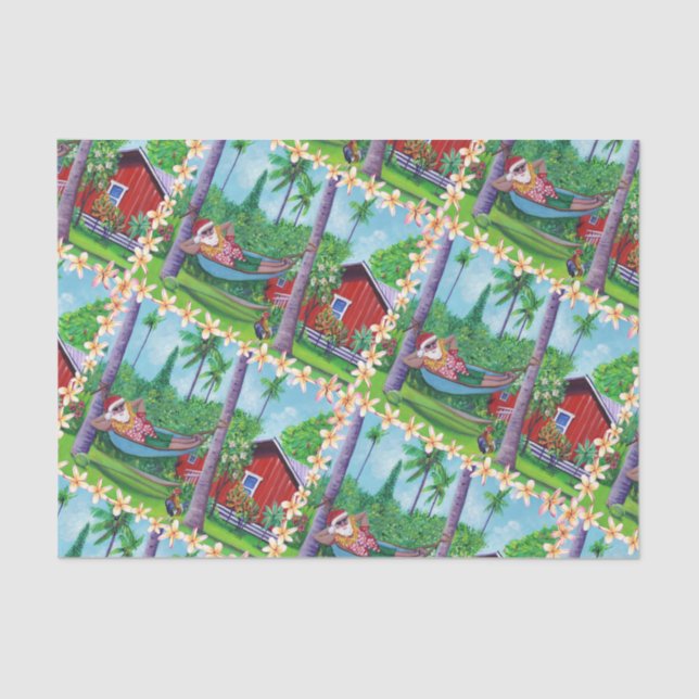 Mele Kalikimaka Santa on Vacation in Hawaii Seidenpapier (Vorderseite)