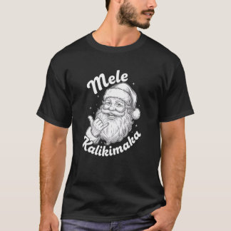 Mele Kalikimaka Santa Shaka Hawaiian Christmas Kid T-Shirt