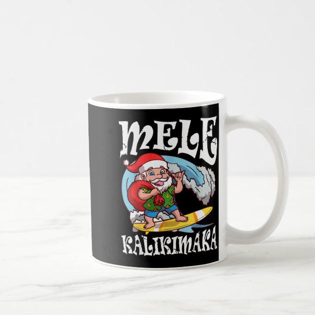 Mele Kalikimaka Santa Surfing Hawaii Christmas  Kaffeetasse (Rechts)