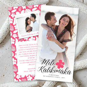 Mele Kalikimaka Script Modern Christmas Foto Feiertagskarte