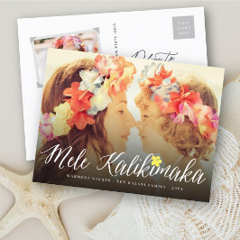 Mele Kalikimaka Script Modern Christmas Foto Feiertagspostkarte