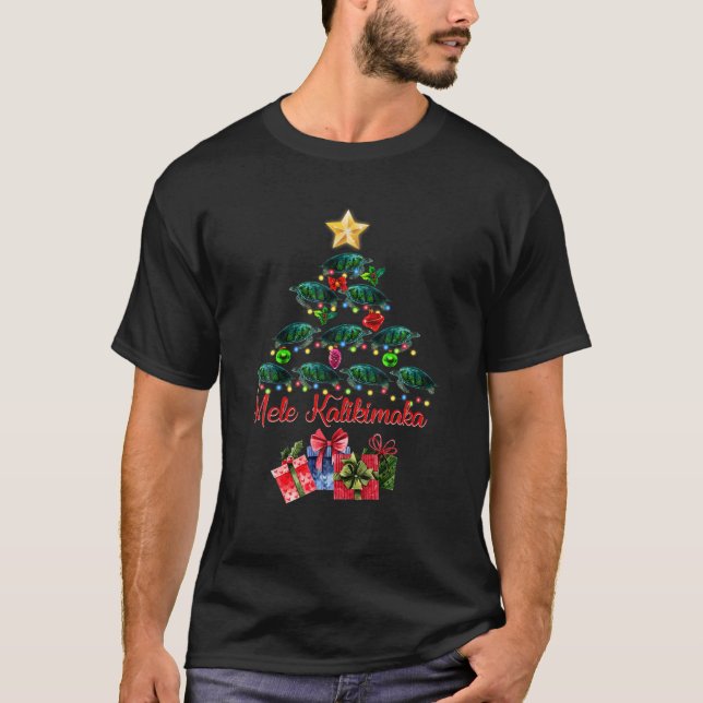 Mele Kalikimaka Sea Turtles Dekoration Weihnachten T-Shirt (Vorderseite)
