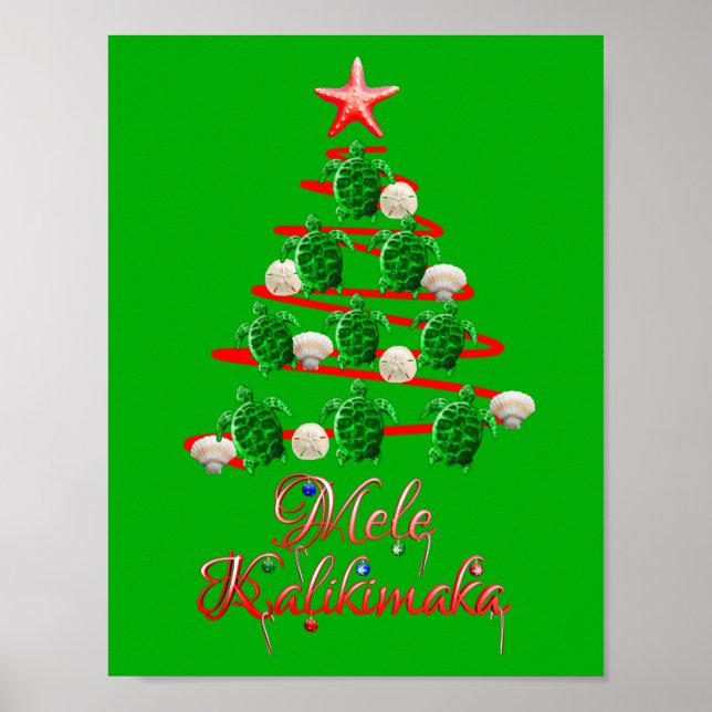 Mele Kalikimaka Sea Turtles Poster (Vorne)