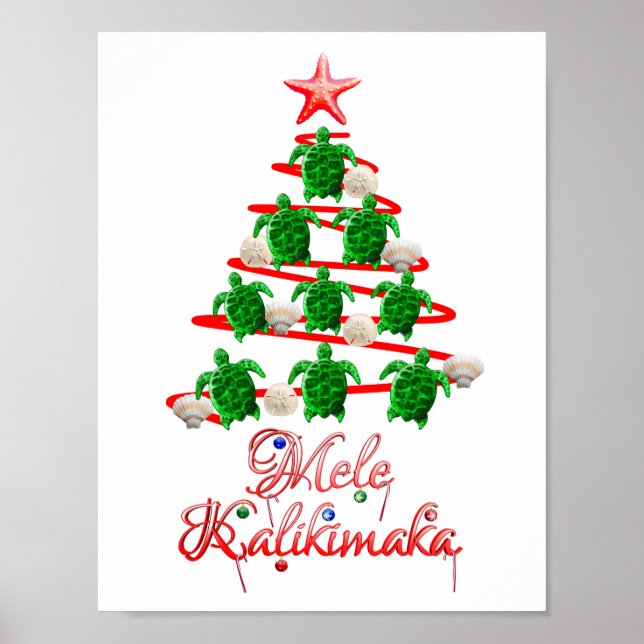 Mele Kalikimaka Sea Turtles Poster (Vorne)