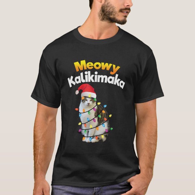 Mele Kalikimaka Shirt Hawaiian Merry Christmas Cat (Vorderseite)