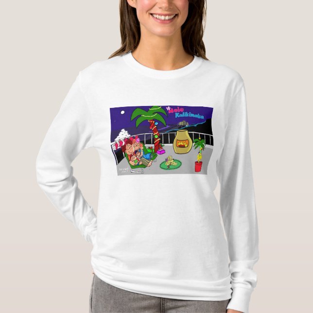 Mele Kalikimaka Stadt beleuchtet Damen-T - Shirt (Vorderseite)