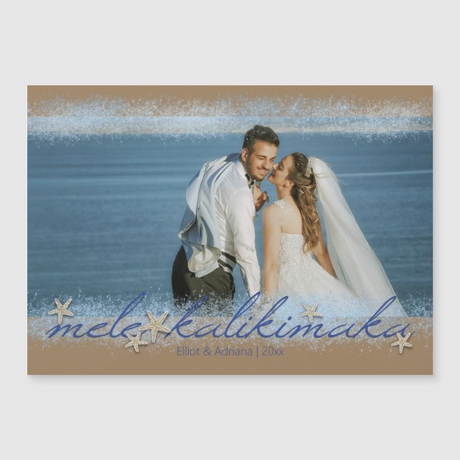 Mele Kalikimaka Starfish Magnetic Foto Card Magnetkarte (Vorderseite)