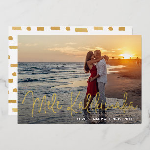 Mele Kalikimaka Strand Foto Elegantes Weihnachten Folien Feiertagskarte