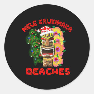 Mele Kalikimaka Strände Merry Hawaiian Weihnachten Runder Aufkleber