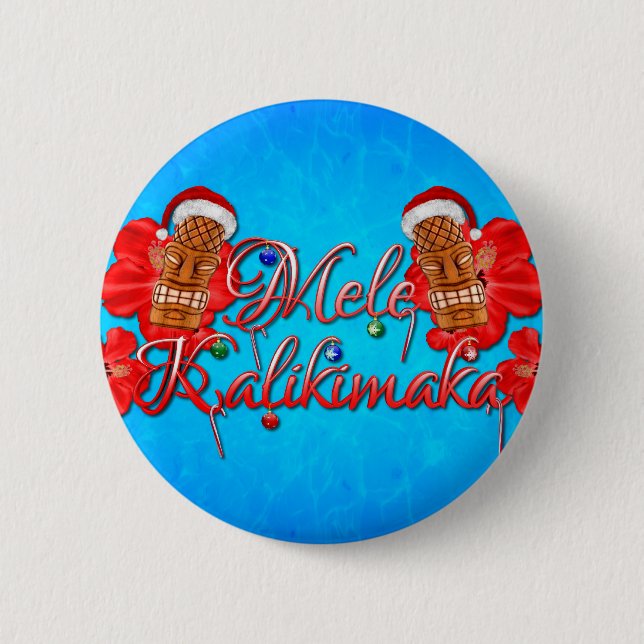 Mele Kalikimaka Tiki Button (Vorderseite)