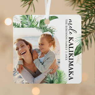 Mele Kalikimaka Torbogen Foto Weihnachten Ornament Aus Metall