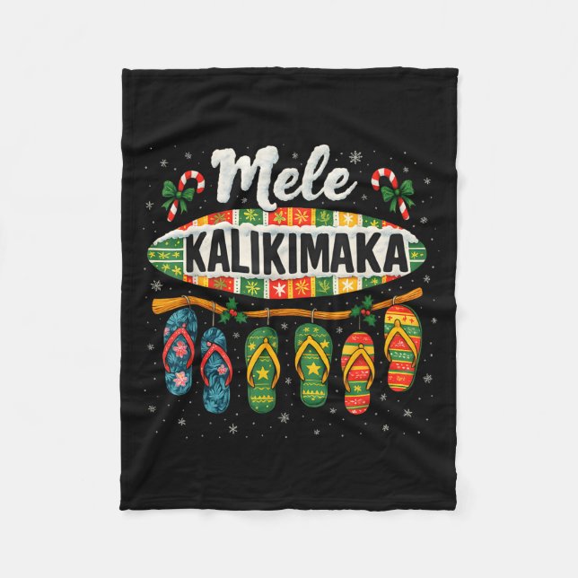 Mele Kalikimaka Trocal Christmas Flip Flop  Fleecedecke (Vorderseite)