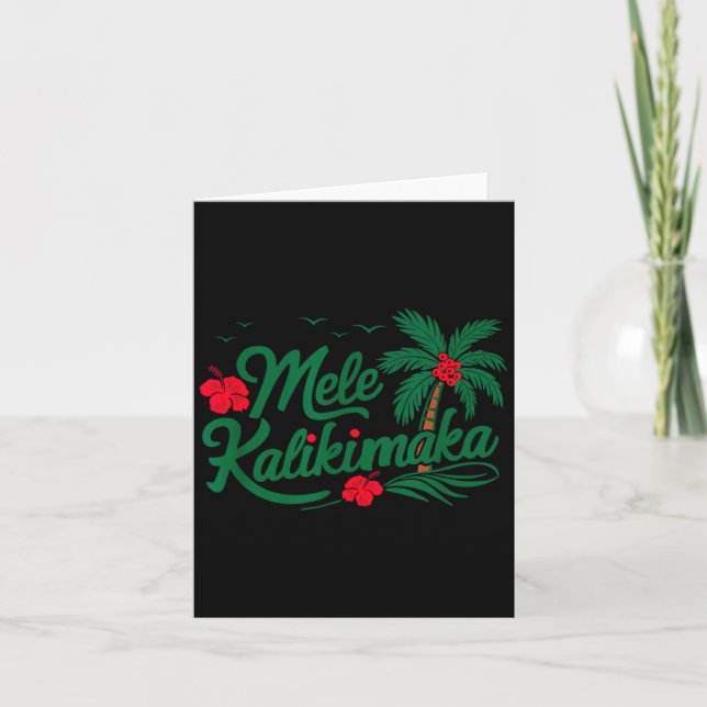 Mele Kalikimaka Trocal Christmas Hawaiian Hawaii  Karte (Vorderseite)
