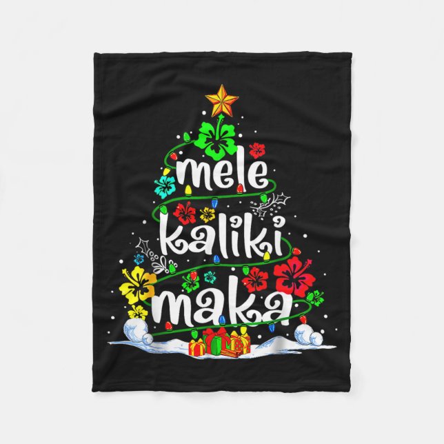 Mele Kalikimaka Trocal Christmas Hawaiian Santa Xm Fleecedecke (Vorderseite)