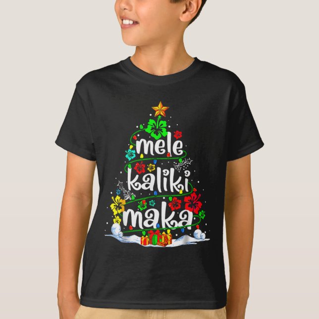 Mele Kalikimaka Trocal Christmas Hawaiian Santa Xm T-Shirt (Vorderseite)