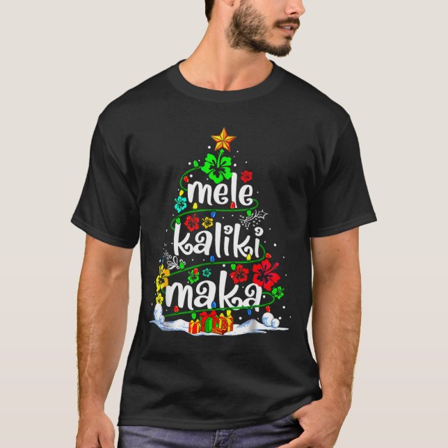 Mele Kalikimaka Trocal Christmas Hawaiian Santa Xm T-Shirt (Vorderseite)