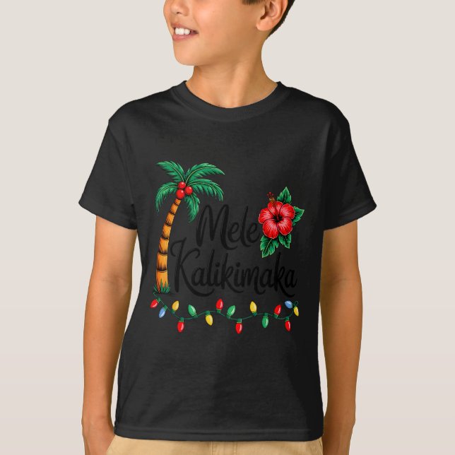 Mele Kalikimaka Trocal Christmas Hawaiian Xmas Fam T-Shirt (Vorderseite)