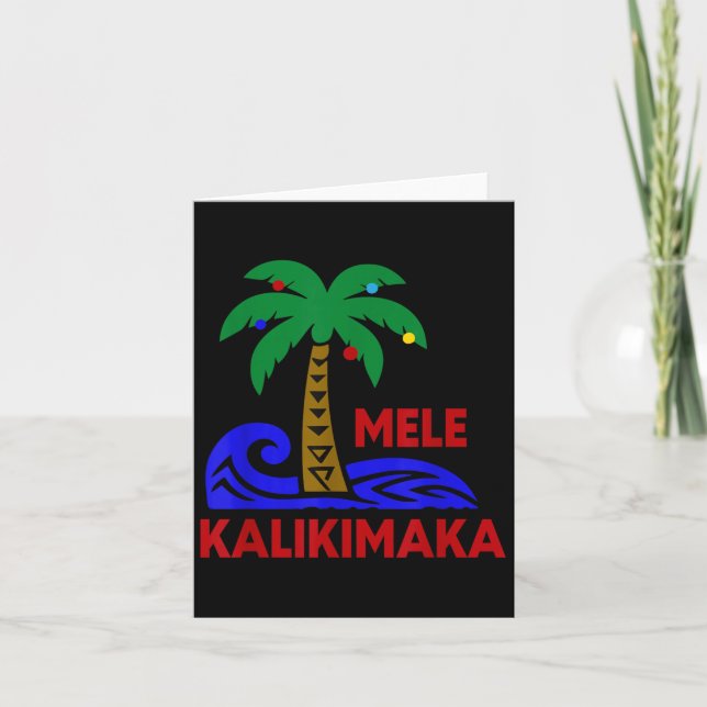 Mele Kalikimaka Trocal Holiday Palm Tree Xmas Hawa Karte (Vorderseite)