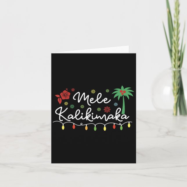 Mele Kalikimaka Trocal Holiday Palm Tree Xmas Hawa Karte (Vorderseite)