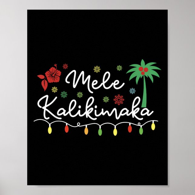 Mele Kalikimaka Trocal Holiday Palm Tree Xmas Hawa Poster (Vorne)