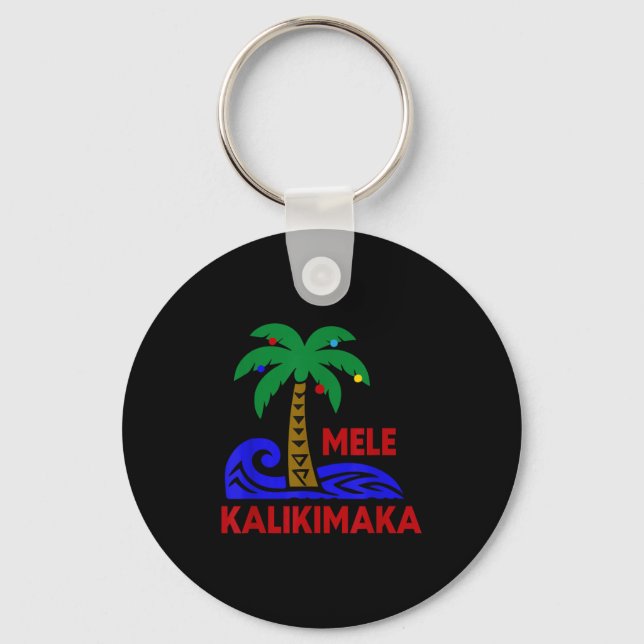 Mele Kalikimaka Trocal Holiday Palm Tree Xmas Hawa Schlüsselanhänger (Vorderseite)