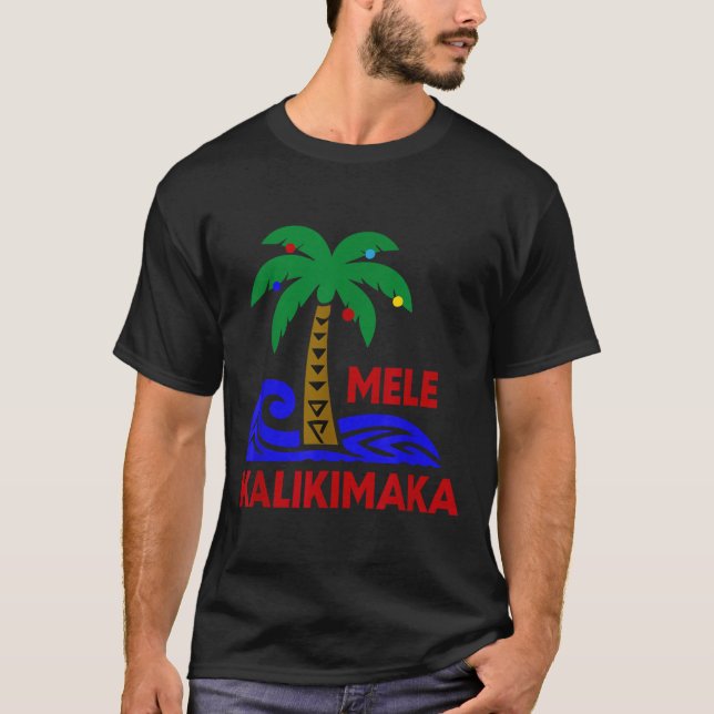 Mele Kalikimaka Trocal Holiday Palm Tree Xmas Hawa T-Shirt (Vorderseite)