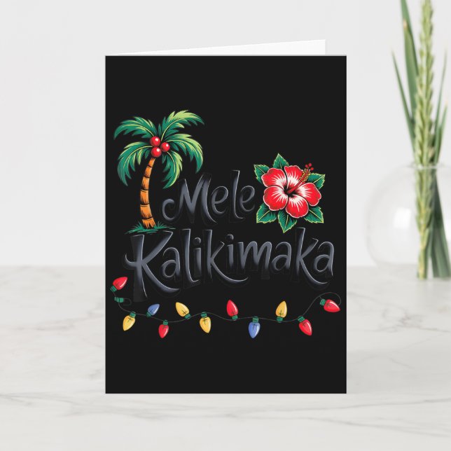 Mele Kalikimaka Trocal Weihnachten Hawaiian Xmas F Karte (Vorderseite)