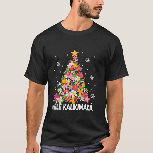 Mele Kalikimaka Tropical Christmas Hawaiian Santa T-Shirt (Vorderseite)