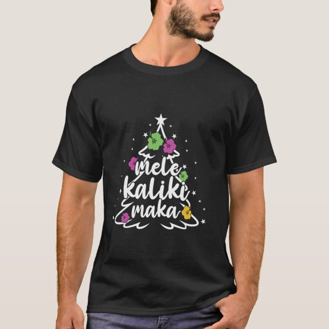 Mele Kalikimaka Tropical Christmas Hawaiian Santa T-Shirt (Vorderseite)