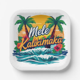 Mele Kalikimaka Tropical Christmas Pappteller