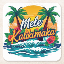 Mele Kalikimaka Tropical Christmas Rechteckiger Pappuntersetzer