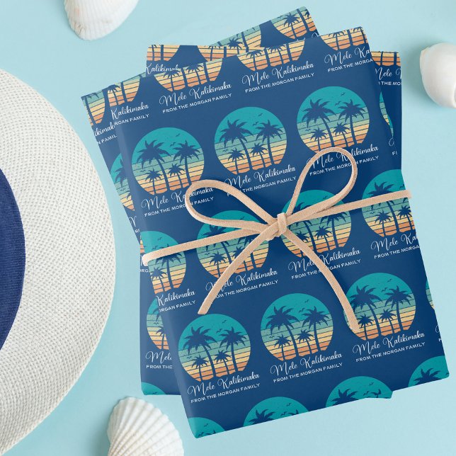 Mele Kalikimaka Tropical Custom Beach Christmas Geschenkpapier Set (Von Creator hochgeladen)