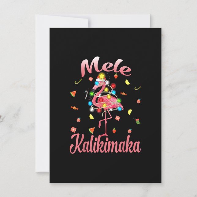 Mele Kalikimaka Tropical Hawaiian Christmas Flamin Einladung (Vorderseite)