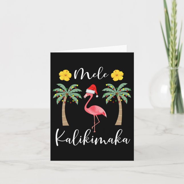 Mele Kalikimaka Tropical Hawaiian Christmas Flamin Karte (Vorderseite)