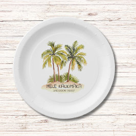 Mele Kalikimaka Tropical Hawaiian Weihnachten Pappteller