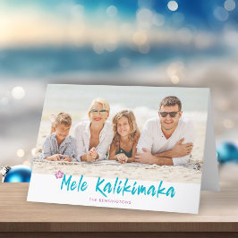 Mele Kalikimaka Tropical Hawaiian Weihnachts-Foto Feiertagskarte