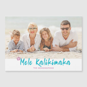 Mele Kalikimaka Tropical Hawaiian Weihnachts-Foto Magnetkarte